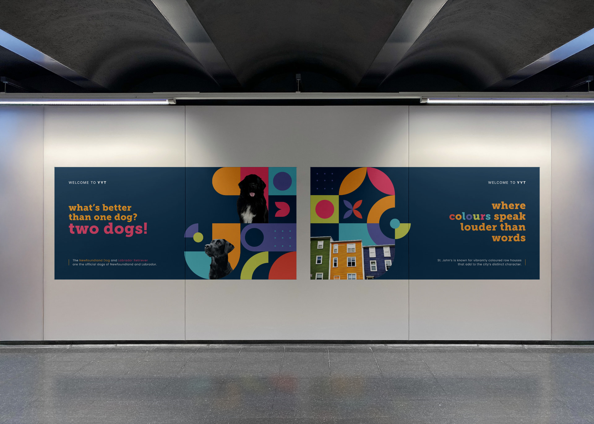 "Welcome to YYT" wall graphics